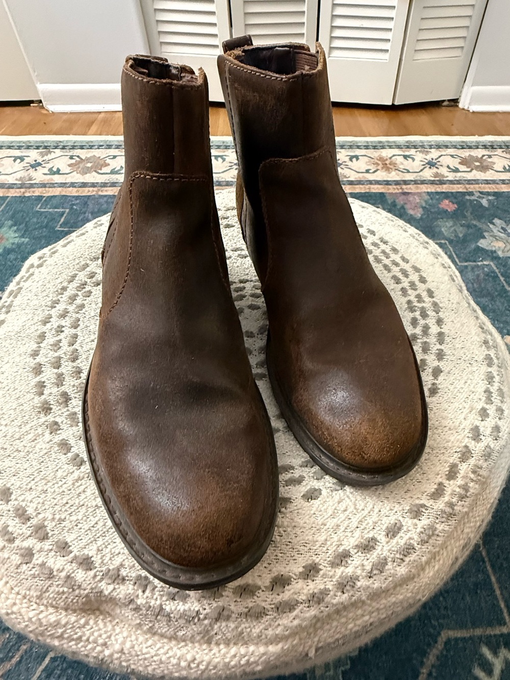 Timberland Brown Leather Ankle Boots - Slip-On Booties